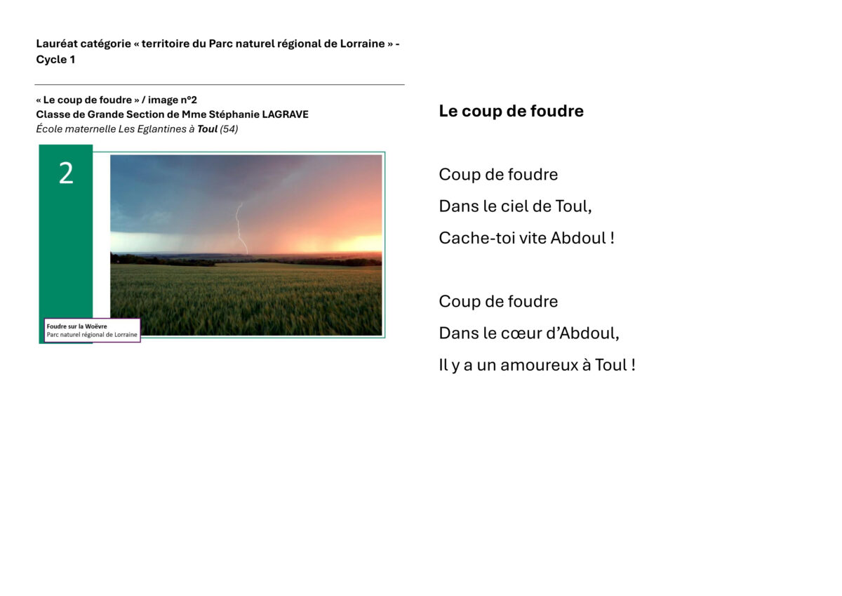 « Le coup de foudre » / image n°2 Classe de Grande Section de Mme Stéphanie LAGRAVE École maternelle Les Eglantines à Toul (54)